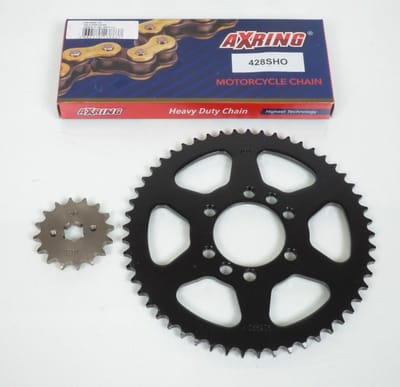 Kit chaîne Axring pour Moto Yamaha 125 Dt Lc Ypvs 1984 16X53 pas 428 Neuf