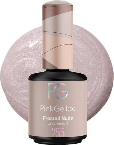 Pink Gellac Gellak - 255 Frosted Nude 15ml - Nude Gel Nagellak met Shimmer Finish - Gellac - Gel Nagels Producten