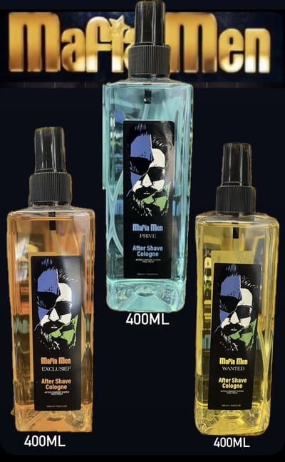 3-Pack Aftershave cologne Mix Voordeelbundel Mafia Men WANTED Eau de Cologne 1200ml - Aftershave Parfum Heren - Langdurige Geur - Kolonya - Barber Cologne