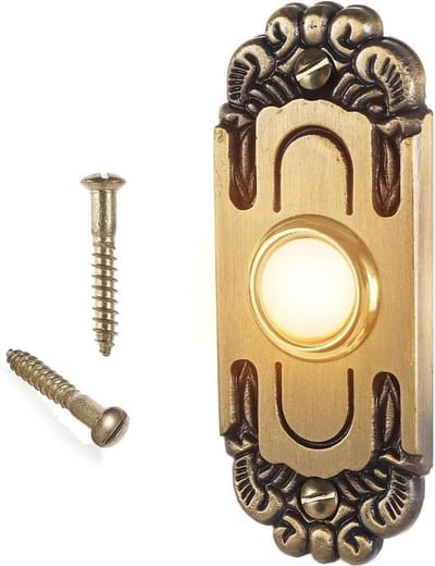 Deurbel Knop - Drukknop Bel - Bezoekers Ontvangen - Ingebouwd LED Licht - 8 x 3 cm - Antiek Brons