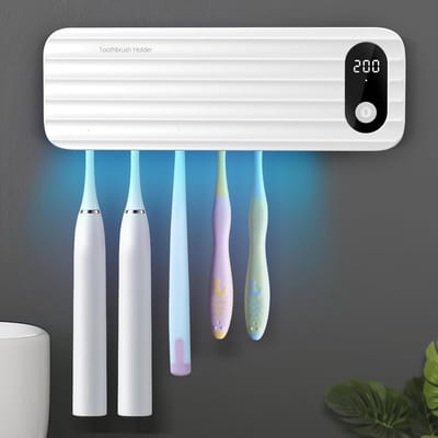 LISM – Deze tandenborstelhouder met vijf compartimenten is een oplaadbare, aan de muur te bevestigen tandenborstelhouder, perfect voor gebruik in de badkamer en thuis.