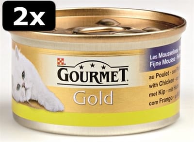 2x GOURMET GOLD MOUSSE KIP 24X85GR