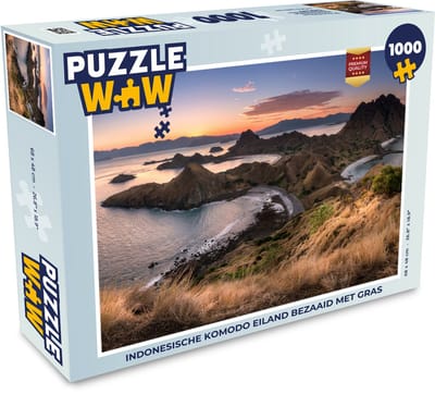 Puzzel Indonesische Komodo eiland bezaaid met gras - Legpuzzel - Puzzel 1000 stukjes volwassenen