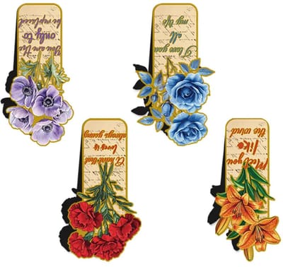 Viwado 4x Magnetische Bloemen Boekenleggers – Decoratieve Leesmarkeringen – Duurzaam, Stijlvol & Ideaal als Cadeau