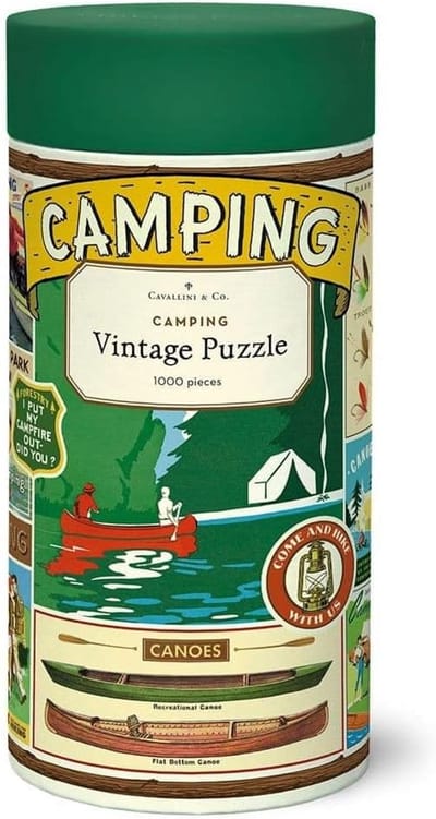 1000 Stukken Puzzel Kamperen Vintage Poster Design