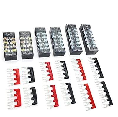 6x 600V 15A Dubbele Rijen Schroef Klemmenblok met 6/5/4 Posities