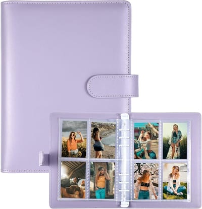 Stijlvolle A5 Notebook Folder met 6 Ringen, Herbruikbare Planner, PU Leren Kaft, Geld Organiser en Fotokaartenhouder met Magnetische Sluiting