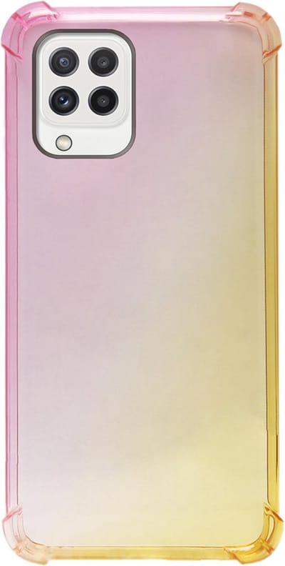 ADEL Siliconen Back Cover Softcase Hoesje Geschikt voor Samsung Galaxy M22/ A22 (4G) - Kleurovergang Roze Geel
