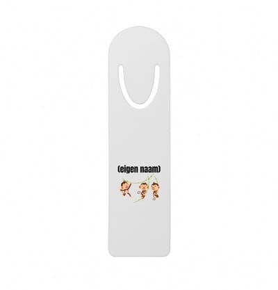Hacebo® - slingerende aapjes met eigen naam metalen boekenlegger - Aap - apen liefhebbers - iemand die houdt van apen - verjaardag - cadeau - kado - geschenk Bladwijzer boekenleggers - 12.7 cm x 3.2cm