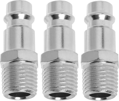 SnelShoppen - 3 Stuks Euro Quick Connectors 1/4 Inch BSP Luchtaansluitingen, Snelle Koppeling voor Compressor, Dure Materialen, Voor Luchtslangen en P