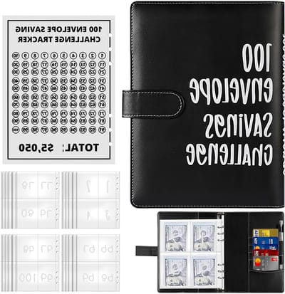 100 A5 Envelopes voor Geldbesparing - Organizer met Duidelijke Enveloppen en Magnetische Sluiting voor Thuis, Kantoor en School