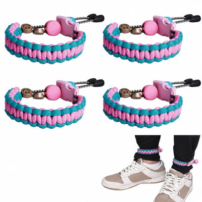 Broekklem - Broekklem fiets - Broekklem op de fiets - Broekclips en enkelbandjes met reflecterende stippen - geschikt voor fietsen - joggen - hardlopen in het donker en wandelen - Roze - 4 stuks