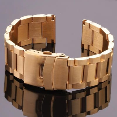 Roestvrij stalen horlogebandriem Dames Heren Metalen horlogeband Linkarmband 18 mm 20 mm 22 mm 24 mm Accessoires Zilver Rose Goud Zwart 24mm brown