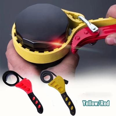 6 inch Verstelbare Riemsleutel - Oliefiltertrekker | Multifunctionele Rubber Strap Wrench voor Auto, PVC, Leidingen & Gereedschap - Rood