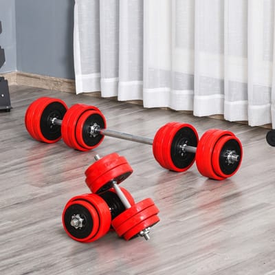 REDOM - Halterset - 6-delige gewichtsset - met draagkoffer - verstelbare trainingsopbouw - voor thuis en fitnessstudio - staal en kunstleer - Roze - 43 x 18 x 7,5 cm