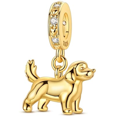 Golden Retriever Puppy Bedeltje Koper Huisdier Hond Hangers Past op Echte Armbanden Knutsel Cadeaus Voor Vrouw Sieraden DoeHetZelf