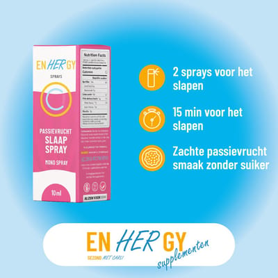 enHERgy Melatonine Spray | Slaap Spray | 80 sprays | Draagt bij aan sneller Herstel en meer Energie | goed uitgerust herpak jij je Energie! | slaapspray voor de vrouw | Melatonine voor de vrouw | Gezond Met Carli