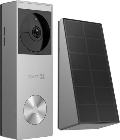 Videodeurbel met Camera - Slimme Deurbel - Veilige Toegang - Zonne-energie - 2K Resolutie - Zwart