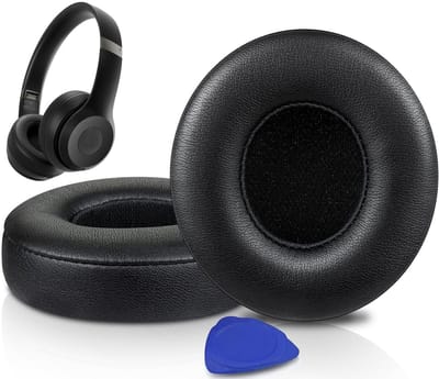Dailygoods - SOULWIT Oorkussens Vervangingen voor Beats Solo 4 Draadloze On-Ear Hoofdtelefoons, Solo4 Earpads Cushions met Zacht Eiwitleer, Hoog-Dichtheid Geluidsisolatie Schuim, Toegevoegde Dikte