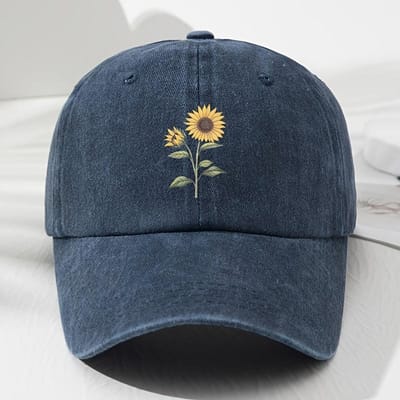 Retro Zonnebloem Patroon Baseballpet Dad Hat, Geschikt Voor Buitensporten, Vissen En Kamperen, Wandelpet Adjustable black