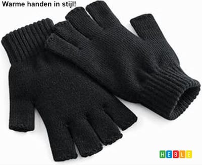 * Beechfield Unisex Winterhandschoenen Large (Omtrek Hand 23,0 cm tot 28,5) Ultiem warme Regatta Vingerloze Gebreide Handschoen - L/Xl - Zwart *