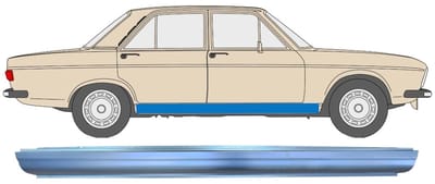 Reparatie dorpel voor Audi 100 C1 1968-1976 / Links = Rechts (symmetrisch)