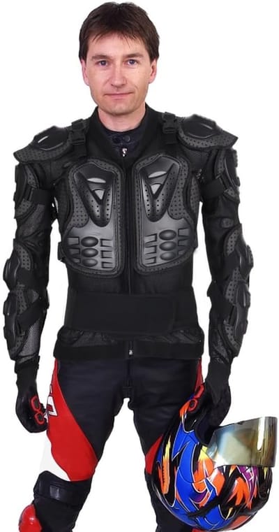 Motor Beschermingsjas - Volledig Pantser - Motorrijden Bescherming - Borst en Rug - 60 x 35 x 5 cm - Zwart