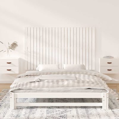 vidaXL - Wandhoofdbord - 147x3x90 - cm - massief - grenenhout - wit