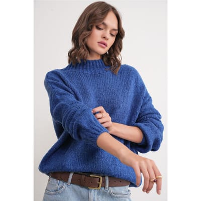 Relaxed Fit Crew Neck Dikke Gebreide Trui