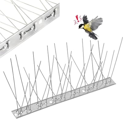 Famanu – Duivenwerende spikes - 25 cm roestvrijstalen vogelspikes voor omheiningsmuur spikes - tuinveiligheid - anti-klimmen - balkondaken en ramen vogelbescherming