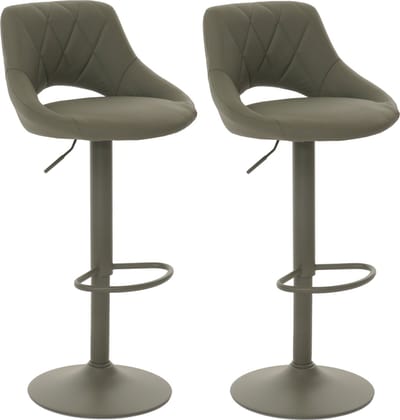 Set van 2 barkrukken MCW-N64, barkruk tegenkruk, draaibare voetensteun, imitatieleer metaal ~ groen