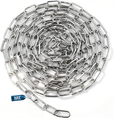 Roestvrijstalen ketting van 3 meter, 1.5 mm dik, ideaal voor honden, waslijnen en schommels, sterke linkketting voor diverse toepassingen