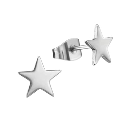 Aramat Jewels | Oorbellen | Ster oorstekers zilverkleur RVS – 8mm sprankelend | | | |8mm | Staal | Kinderen, Volwassenen | Verkleurd niet
