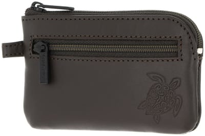 oxmox Leren sleutelgeval Leather Keyholder Turtle 2.0 Embossed Brown donkerbruin