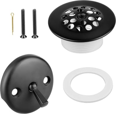 Bad Afvoerset Trip Lever - Badkuip Afvoer - Badkamer Upgraden - Geen Stopverf Nodig - 1-1/2 inch - Mat Zwart