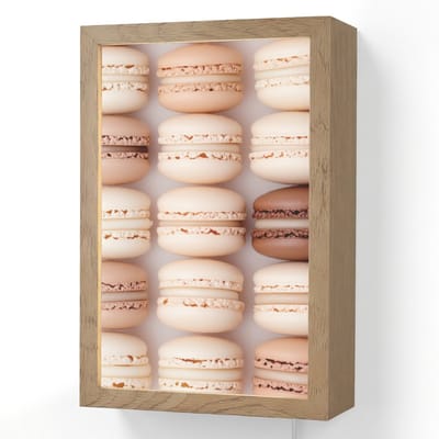 Wandlamp 20x30 cm - Oplaadbaar - Macarons - Beige - Bruin - Wandlampen binnen woonkamer - Slaapkamer lamp met kabel - Decoratieve nachtlamp - Vloerlamp snoer