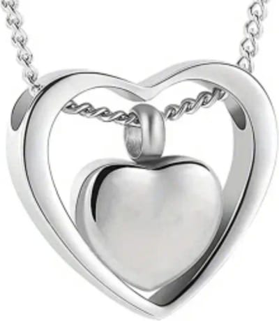 Ashanger Hond - Ashanger Kat - Hart - met ketting - Zilver kleur - Voor As of Haren - Assieraad - As Ketting - Gedenksieraad - Urn -rouw huisdier - in liefdevolle herinnering - overlijden - in memoriam - verlies huisdier