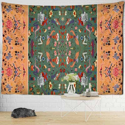 Kinderen Europees Paleis Muurschildering Wandtapijt Wandhanger Psychedelische Tapez Hippie Esthetiek Kamer Slaapkamer Decor 95x70cm gray