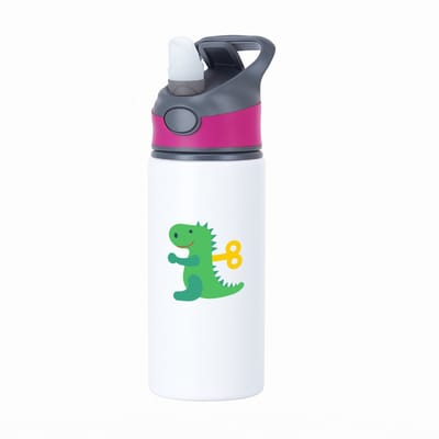 Hacebo® - Dino waterfles met rietje roze - Dinosaurus - Liefhebbers van dino's - T - rex - speelgoed - dieren - water fles - 650ML