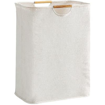 Grote Waterdichte Opvouwbare Wasmand met Houten Handvat voor Huishouden Badkamer S 40cm S 100x40x0.3cm / 39.4x15.7x0.1in