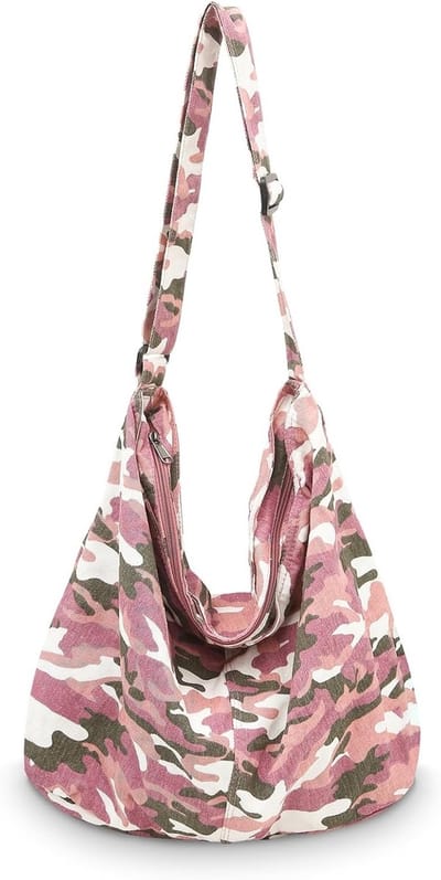 Leopard schoudertas en shopper in Macchiato kleur - Grote canvas tas met rits voor dagelijks gebruik en stijlvol vervoer