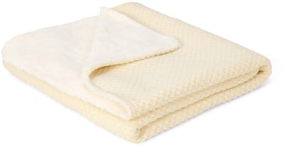 Gebreid wiegdeken - Fleece – Wit – Essentials