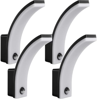 Maclean - 4 stuks LED lamp - Buitenlamp - Wandlamp - PIR bewegingssensor - 20W - IP65 - 2000lm - 4000K - Zwart