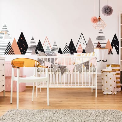 Kinderstickers van Scandinavische bergen van Rafika, 110 x 185 cm