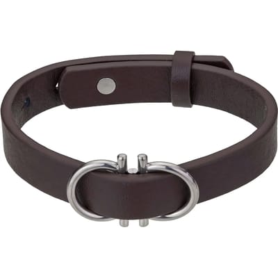 Echt leer en roestvrij stalen armband Philipp Blanc Christian