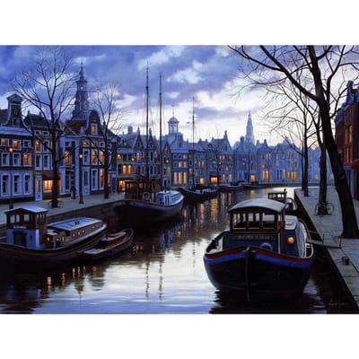 Diamantborduurwerk Mooi Dorp DIY Diamantschilderij Kruissteek Boor Mozaïek Decor Schilderijen 20X30CM gray