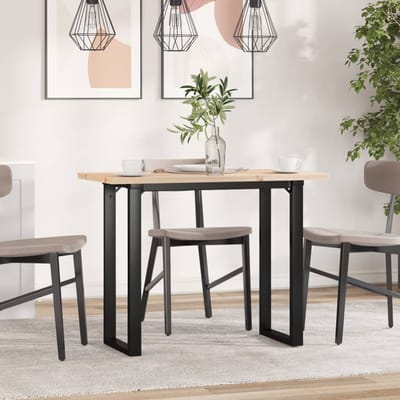 vidaXL - Eettafel - O-frame - 100x50x75,5 - cm - massief - grenenhout - en - staal