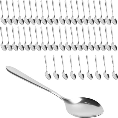 50-delige lepelset van roestvrij staal, ideaal voor desserts, tafelen en soep, vaatwasmachinebestendig, 16,7 x 3,8 cm, duurzaam en stijlvol bestek