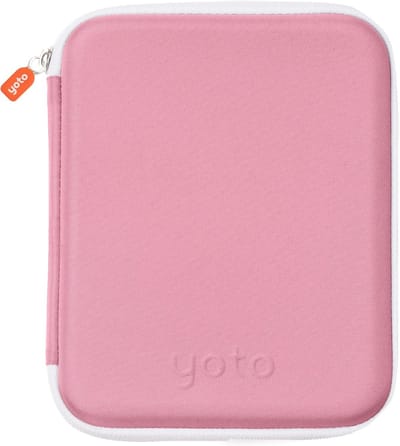 Yoto Think Pink kaartetui - 64 vakjes, zacht draagbaar folder met rits voor audioboekkaarten