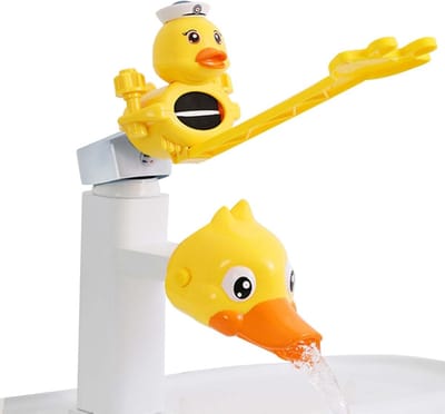 Faucet Extender voor Kinderen, Gele Eend Waterkraan Verlenging, Cartoon Dieren Accessoire voor Badkamers, Veilig en Handig voor Kinderen